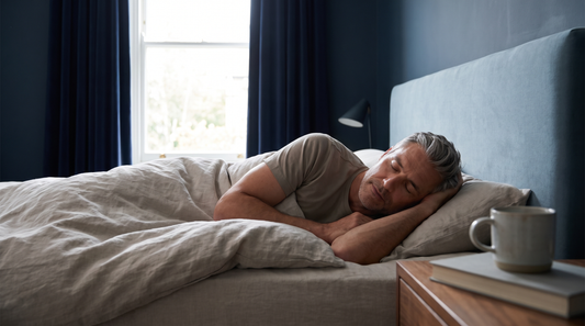 Homme dormant sans masque, apnée du sommeil sans CPAP