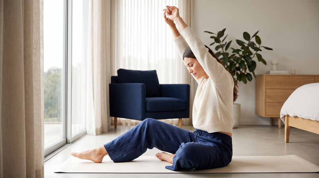 Personne faisant des étirements le matin, ne plus ronfler naturellement