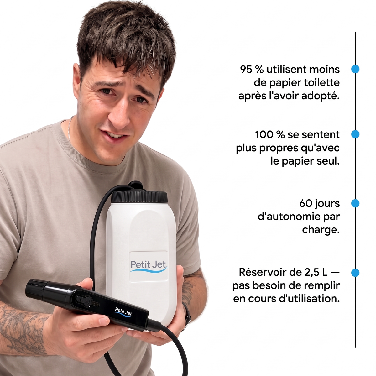 Enfin une douchette WC sans aucune installation